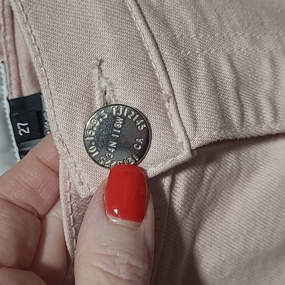 Current Elliott the stiletto sz 27 primrose pink raw released hem jeans WJ127 - Picture 3 of 7